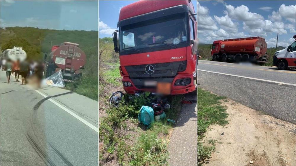 TRAGÉDIA: Mulher morre e homem fica ferido em grave colisão entre moto e caminhão na BR-230, próximo ao distrito de Santa Gertrudes