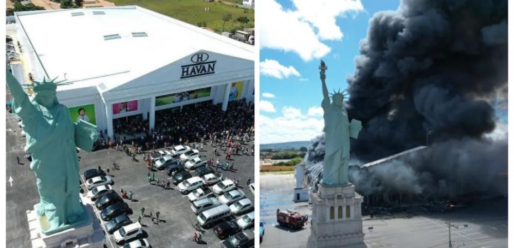 Incêndio que destruiu loja da Havan em Vitória da Conquista, na Bahia, é controlado; veja antes e depois