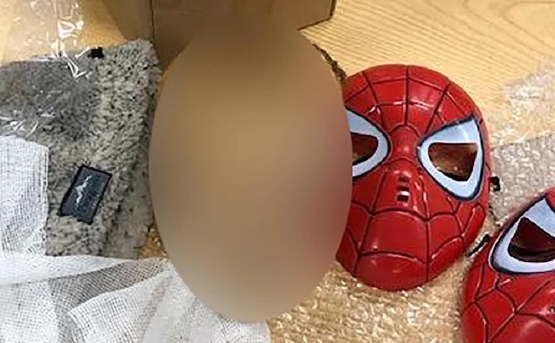 Cabeça de criança decapitada e mumificada é encontrada em encomenda de correio com máscara de Homem Aranha