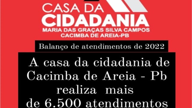 Casa da Cidadania de Cacimba de Areia realizou mais de 6.500 atendimentos em 2022