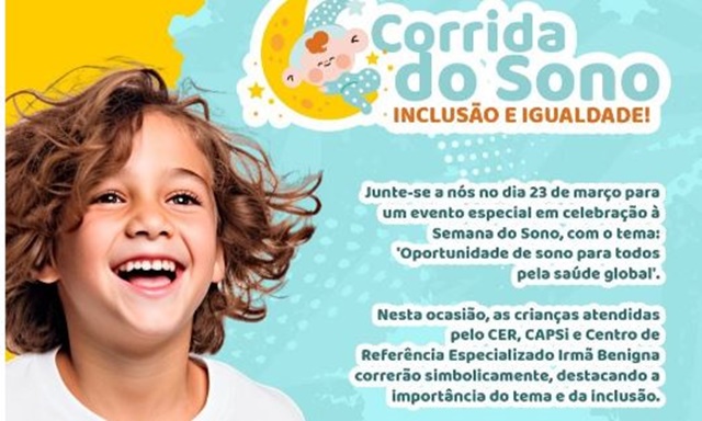 Neste Sábado (23): Corrida Inclusiva do Sono em Patos reúne crianças em prol da igualdade e saúde