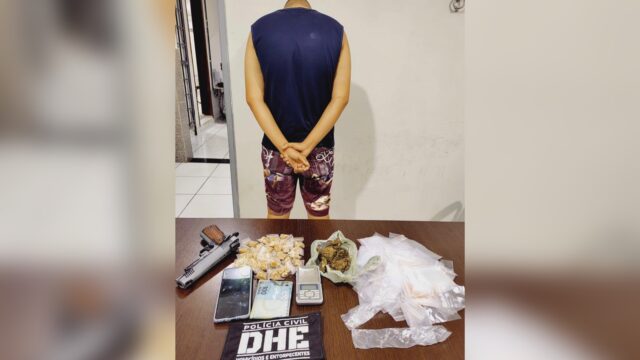 Policiais da DHE apreendem menor e encontram grande quantidade de entorpecentes em casa, em Patos