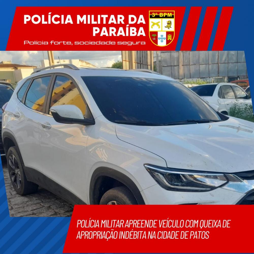 Polícia Militar apreende veículo com queixa de apropriação indébita em Patos