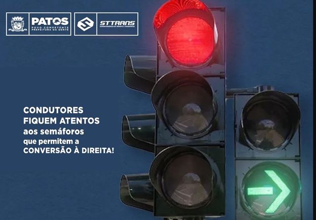 Conversão à direita: STTRANS de Patos implanta mais duas setas verdes para melhorar fluidez do trânsito em vias de grande fluxo