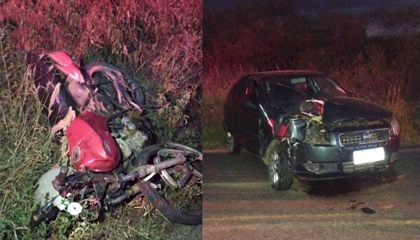 Colisão entre moto e carro deixa uma pessoa gravemente ferida, em Conceição