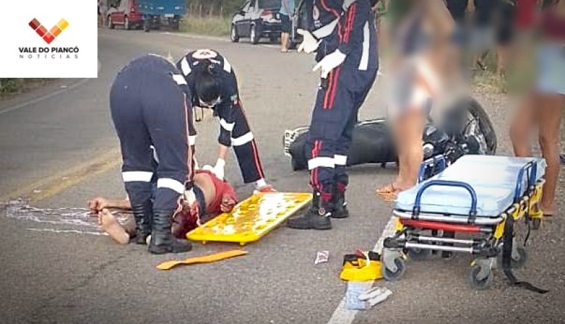 Colisão entre duas motos deixa dois homens gravemente feridos, em Conceição; um deles foi entubado