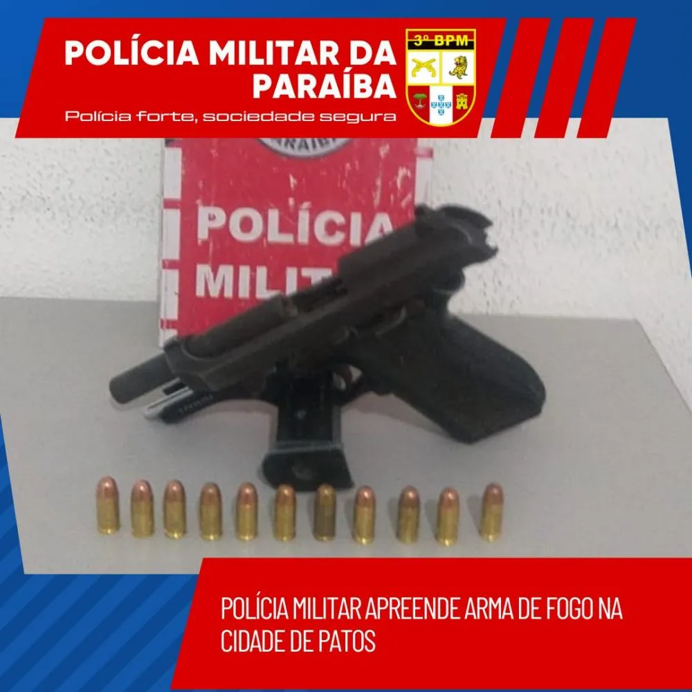 Polícia Militar apreende arma de fogo na cidade de Patos