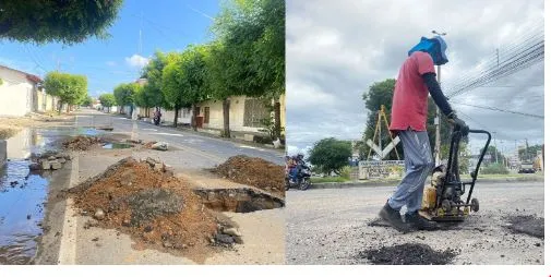 Equipes de infraestrutura dão celeridade nas demandas de galerias e tapa buracos em Patos