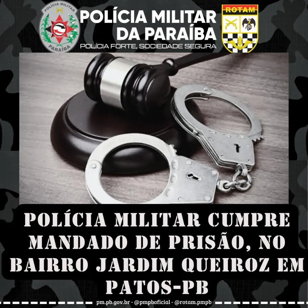 Polícia Militar cumpre mandado de prisão, no bairro Jardim Queiroz 