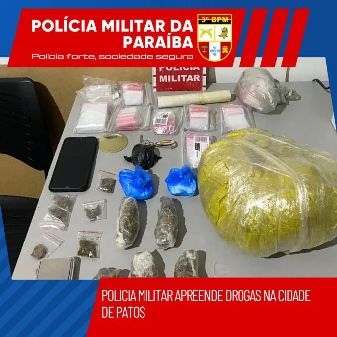 Polícia Militar apreende drogas em Patos