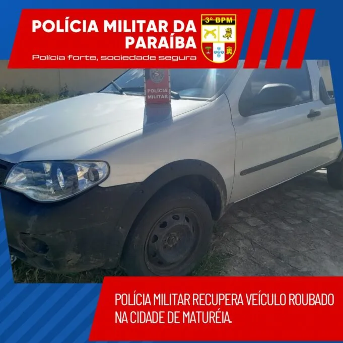 Polícia Militar recupera veículo roubado em Matureia