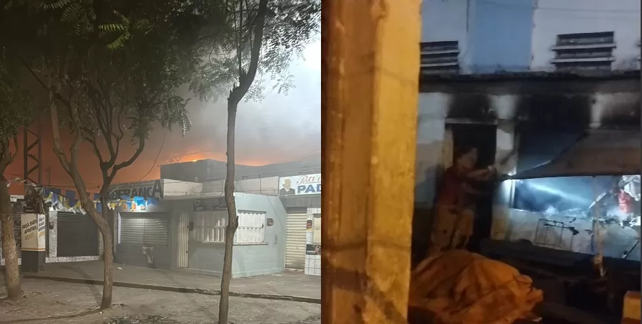Princípio de incêndio mobiliza bombeiros militares no Mercado Central de Patos