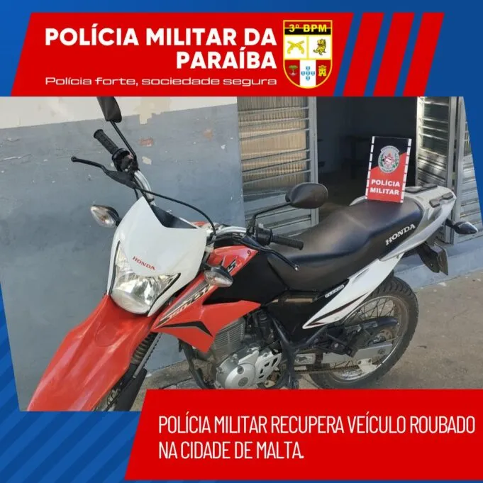 Polícia Militar recupera veículo roubado em Malta 