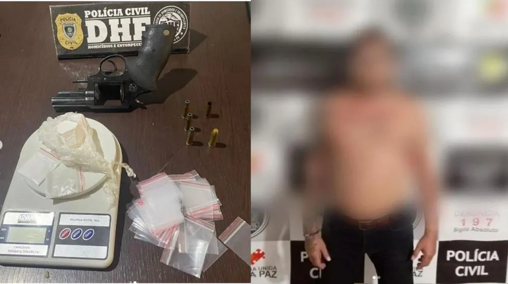 DHE prende homem em flagrante com arma de fogo e drogas na zona rural de Patos