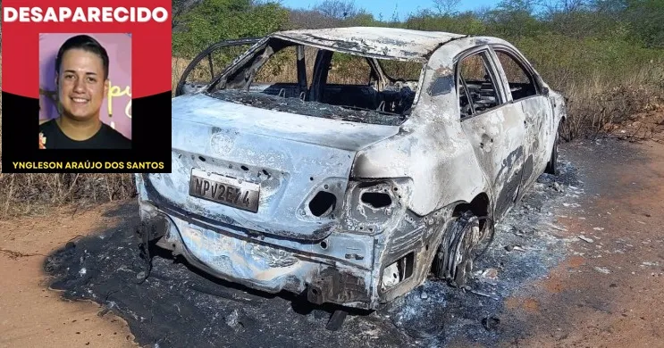 Jovem desaparece em Patos e veículo é localizado totalmente queimado na BR-230
