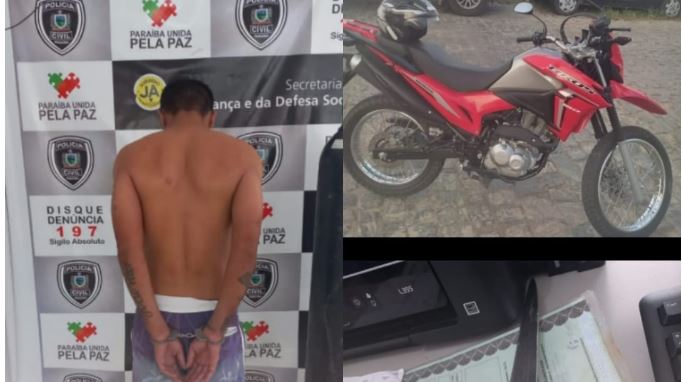 Policia Militar prende homem por roubo a veículo em Patos 