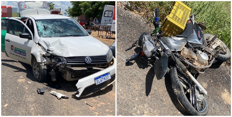 Acidente com carro da Prefeitura de Curral Velho deixa homem ferido em Itaporanga