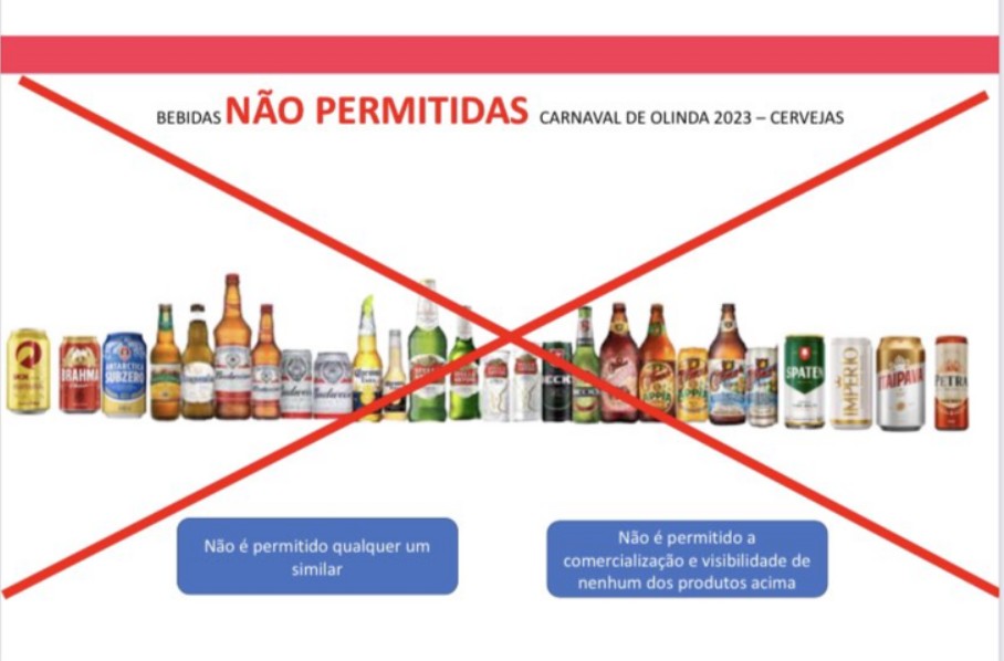Prefeitura proíbe venda da maioria das cervejas populares no carnaval; somente bebidas de patrocinadores poderão ser comercializadas