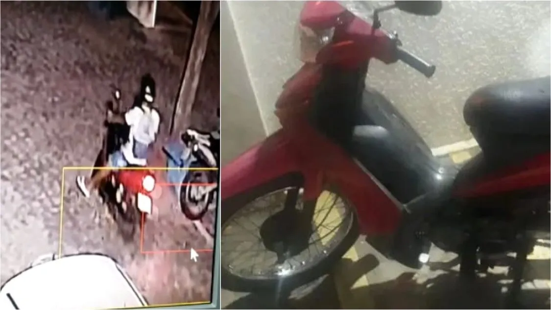 Vídeo mostra momento em que moto é roubada de dentro do estacionamento do Hospital Infantil, em Patos