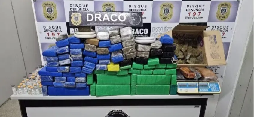 100 kg de drogas foram apreendidos em Campina Grande