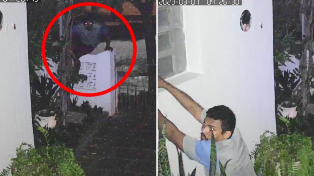 Câmeras de segurança flagra homem furtando vasos de plantas do jardim de residência em Patos