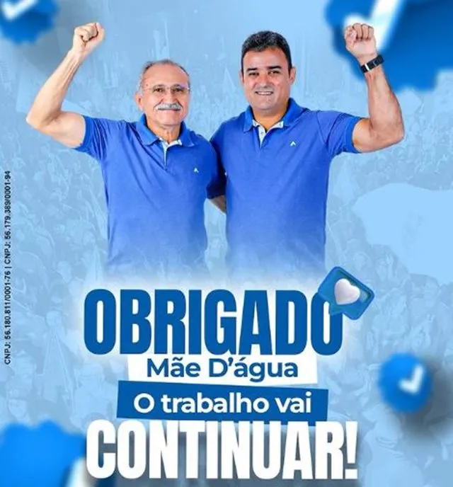 Dr. Jucélio Pereira é eleito prefeito de Mãe d'Água com 55,10% dos votos,