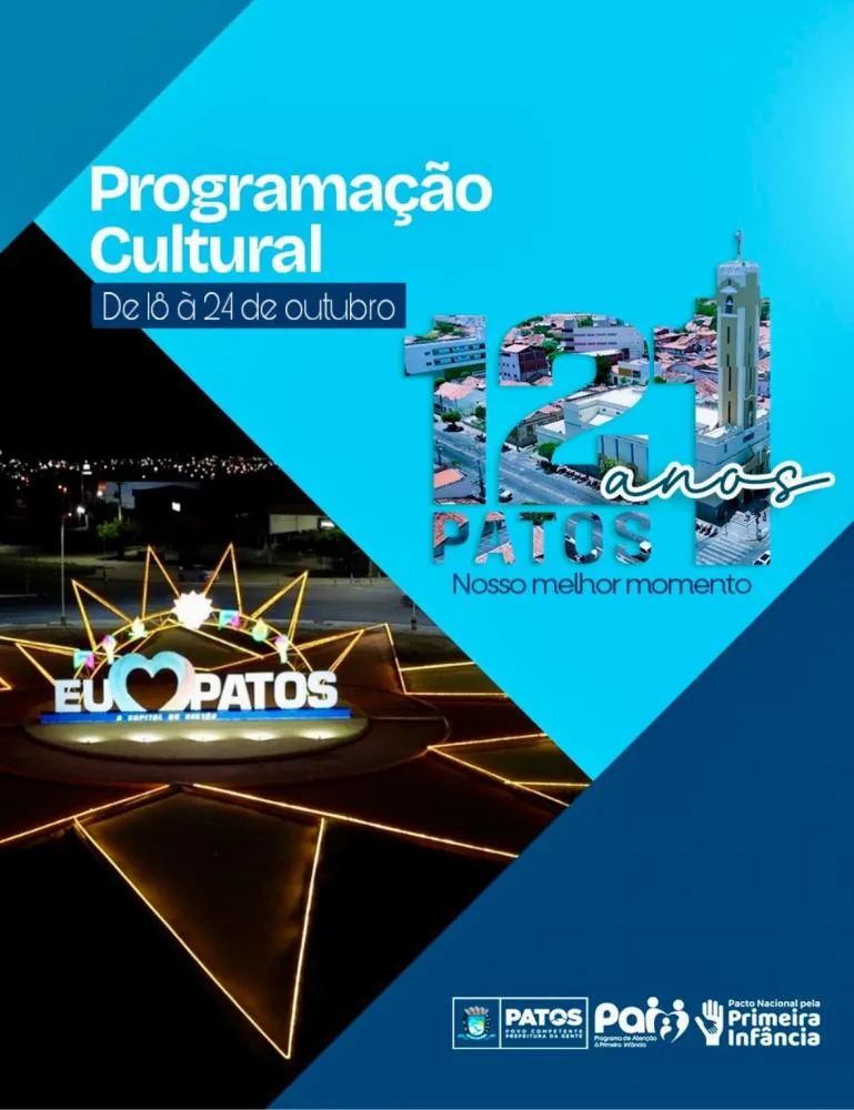 Diversidade cultural marca a programação de aniversário dos 121 anos do município de Patos