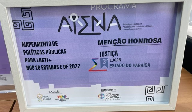 Governo da Paraíba recebe menção honrosa do Prêmio Atenas pela implantação de políticas LGBTQIAPN+