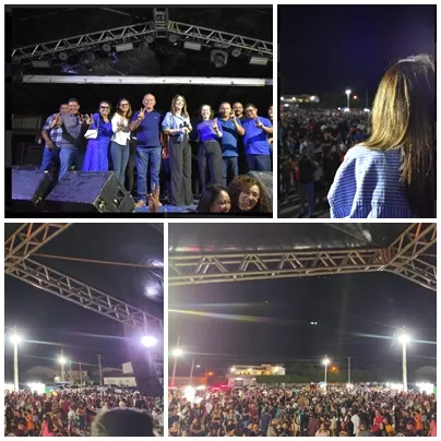 Rosalba Mota festeja vitória junto à população de São José do Bonfim