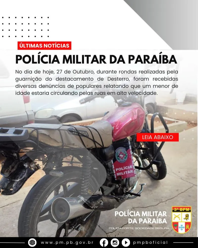 POLÍCIA MILITAR APREENDE MOTOCICLETA COM SINAIS IDENTIFICADORES ADULTERADOS EM DESTERRO