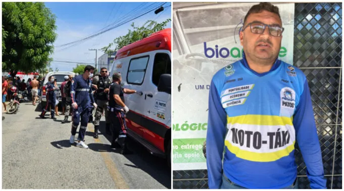 Mototaxista morre após ser alvejado a tiros na calçada da 4ª Ciretran, em Patos