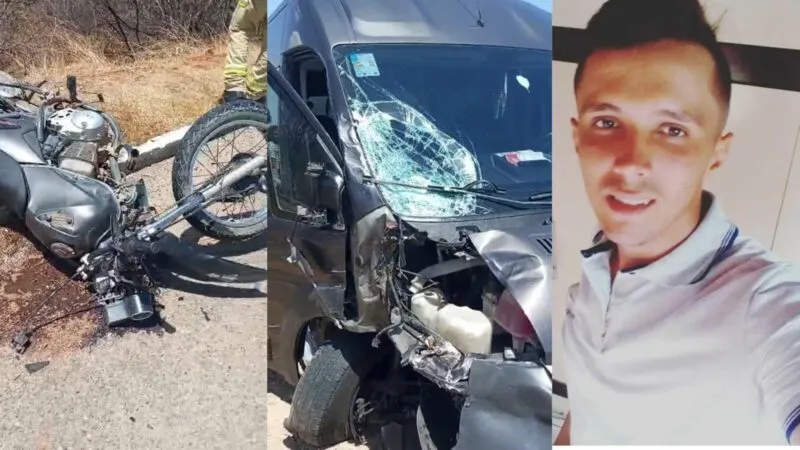 Jovem morre após bater moto em van e ser arremessado por mais de 10 metros