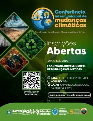 Prefeitura de Patos abre as inscrições para a I Conferência Intermunicipal de Meio Ambiente