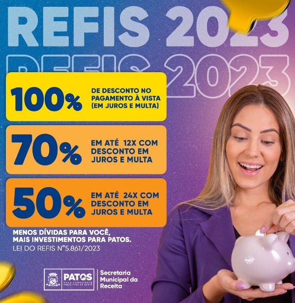 Programa de recuperação de crédito (Refis) de Patos oferece desconto de 100% em multa e juros - OUÇA