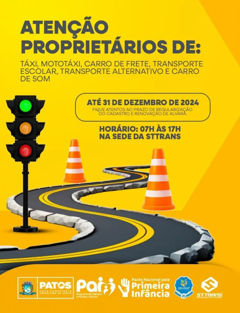 Atenção, permissionários: STTRANS alerta sobre o prazo final para renovação de alvará