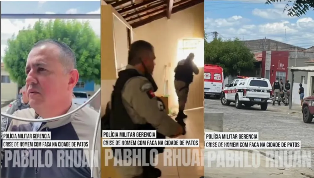 Vídeo: Polícia Militar age rápido e controla surto de homem armado que mantinha a mãe em cárcere em Patos