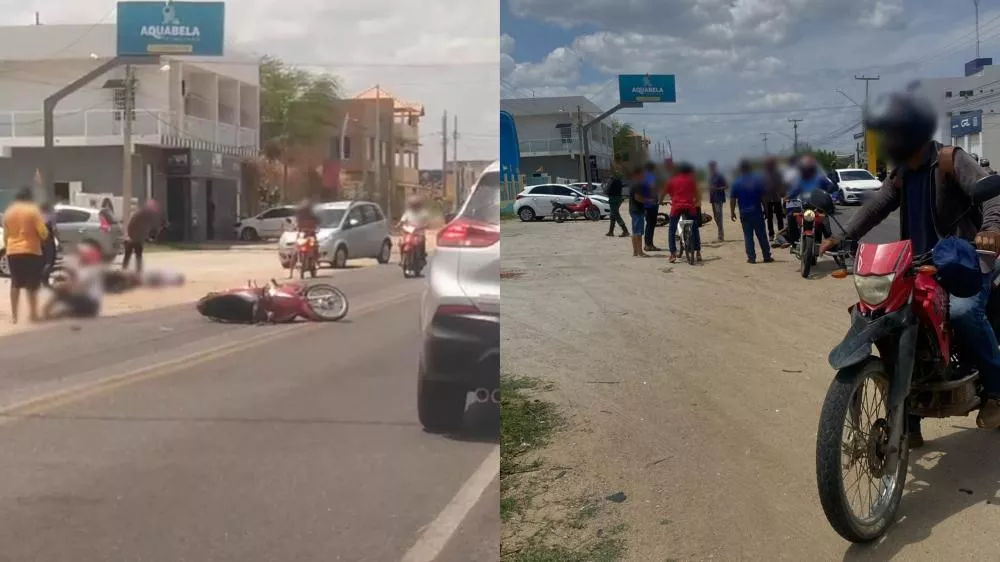Colisão entre motocicletas na BR-361, deixa duas pessoas feridas em Patos