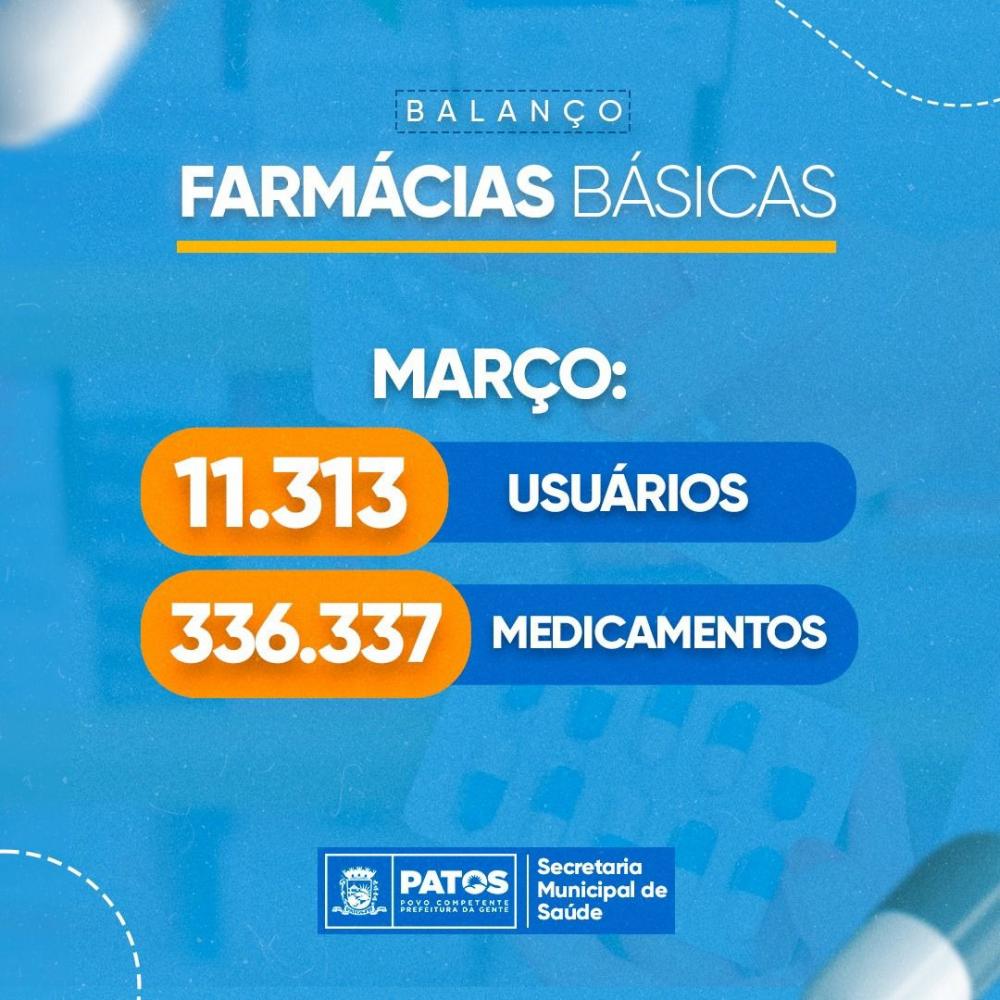 Demanda ampliada: Farmácias Básicas de Patos distribuem 336.337 medicamentos e atendem mais 11 mil usuários no mês março