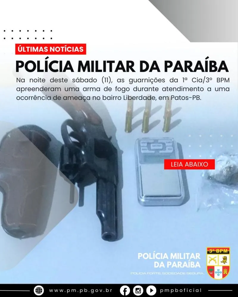 Policia Militar prende homem que ameaçava a esposa e seus dois filhos menores com uma arma de fogo 