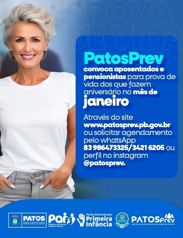 Superintendente do PatosPrev alerta aposentados e pensionistas para necessidade da prova de vida