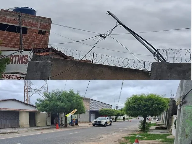 Caminhão com Carga Alta Rompe Fiação Elétrica em Patos e Interdita Via