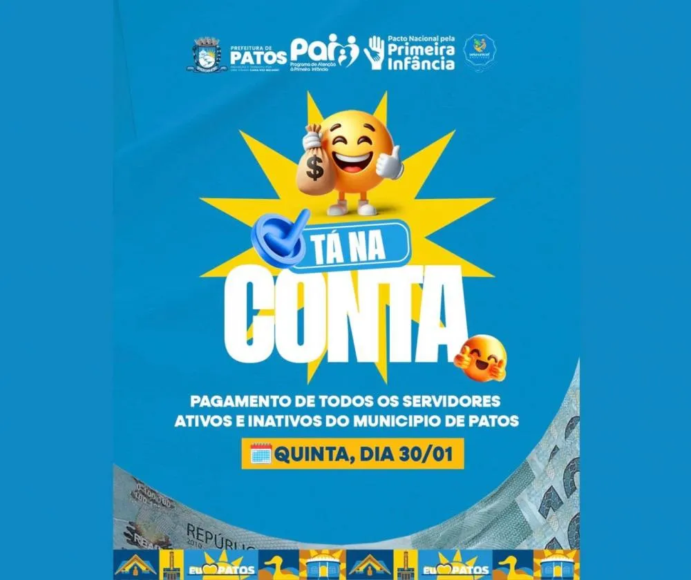 Prefeitura de Patos paga salários nesta quinta (30) e anuncia reajuste e terço de férias para professores