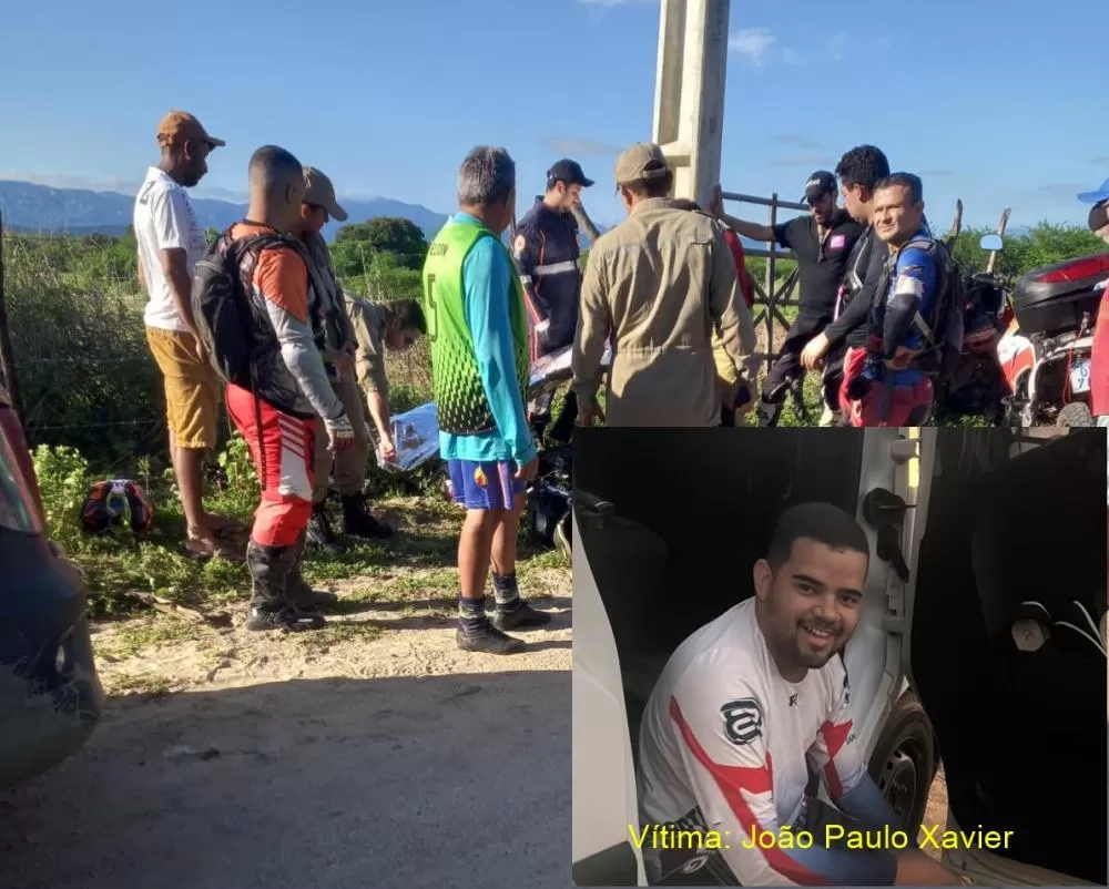 Identificado motociclista que morreu na manhã deste domingo (02) durante trilha na zona rural de Patos
