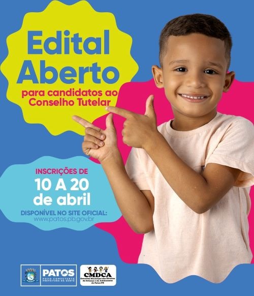 Conselho Municipal dos Direitos da Criança e Adolescente de Patos lança edital para eleições do Conselho Tutelar