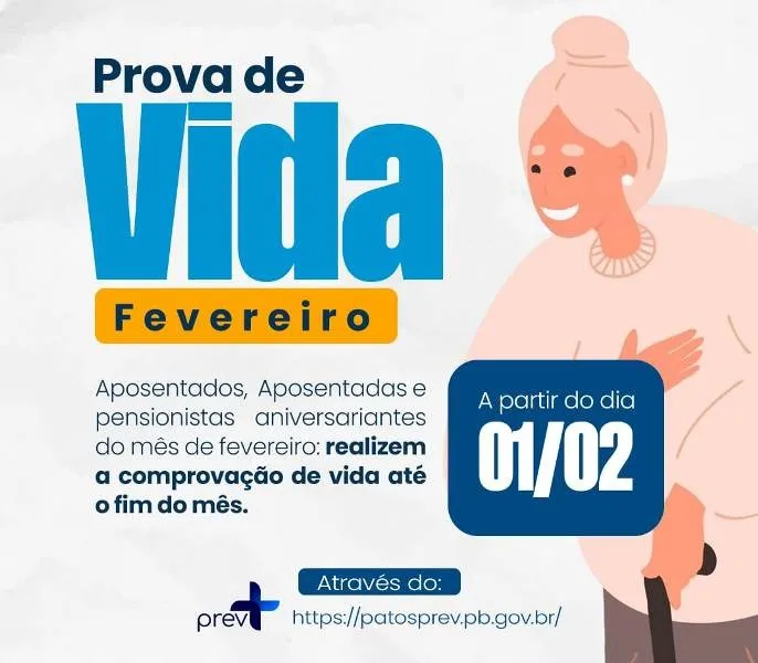 Beneficiários do PatosPrev nascidos em fevereiro devem fazer a prova de vida até o final do mês