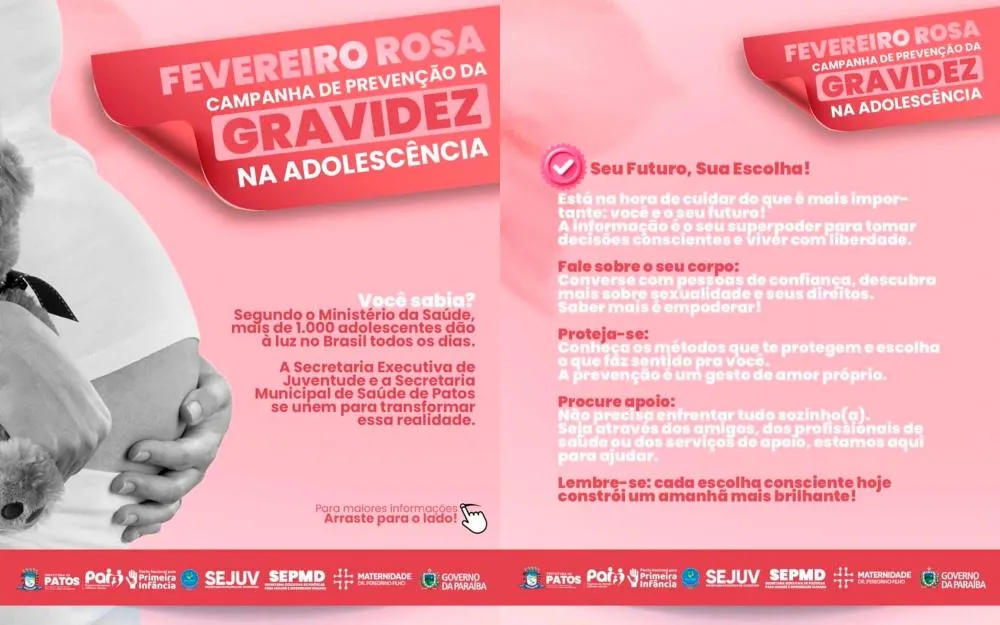 Fevereiro Rosa: Patos une esforços na prevenção da gravidez na adolescência