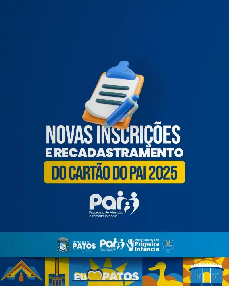 Prefeitura de Patos inicia novas inscrições e recadastramento do Cartão do PAI para famílias acompanhadas
