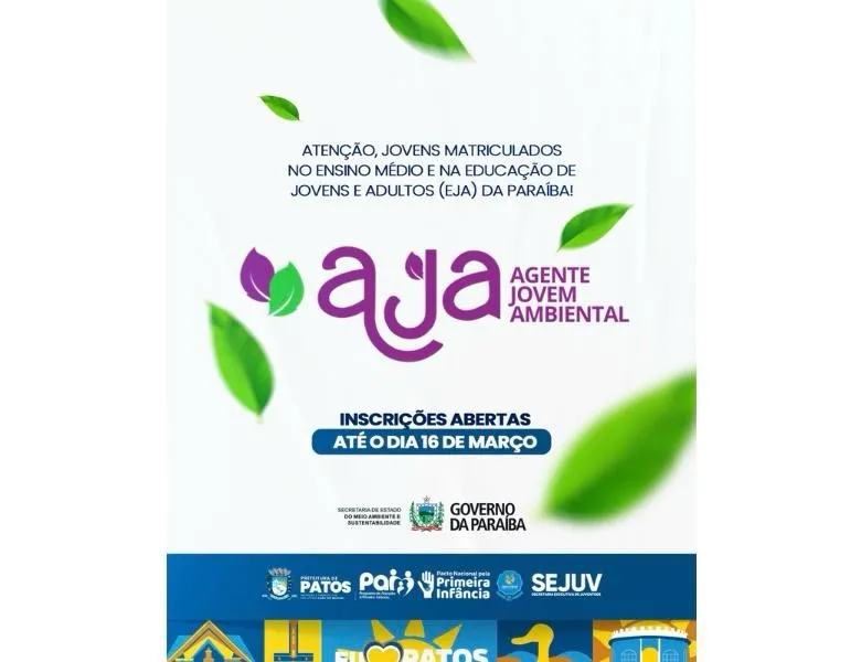 Secretaria de Juventude de Patos incentiva participação de jovens no Programa Agente Jovem Ambiental
