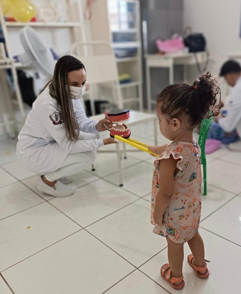 Crianças da UBS Bivar Olintho recebem atenção especial sobre os cuidados preventivos com a saúde bucal