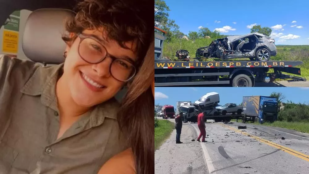 Colisão frontal entre caminhão cegonha e carro deixa jovem empresária patoense morta na BR-230, na região de Condado